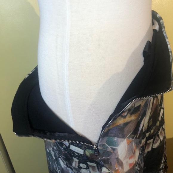 H & M Neoprene gemstone laser print skirt. Size 12. Pleated front. - Picture 6 of 10